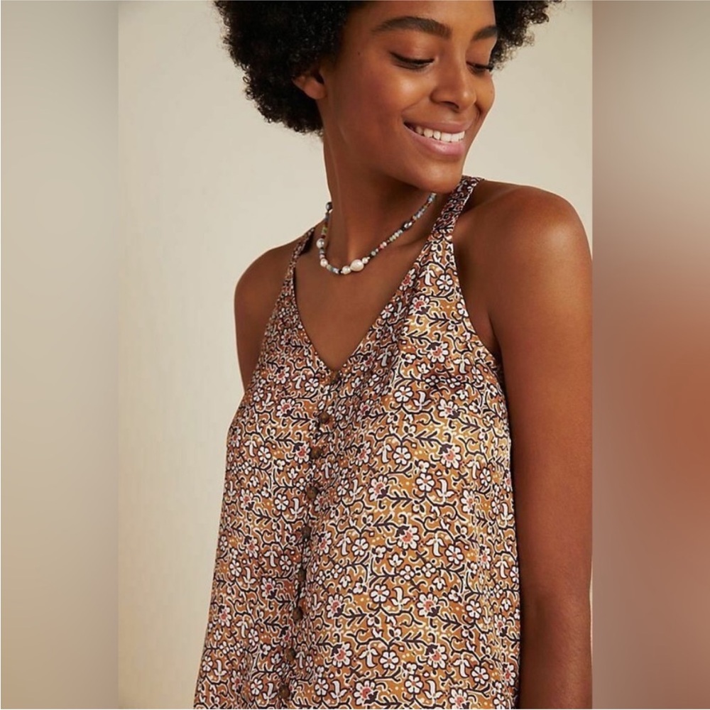 anthropologie maeve aryana cami button top